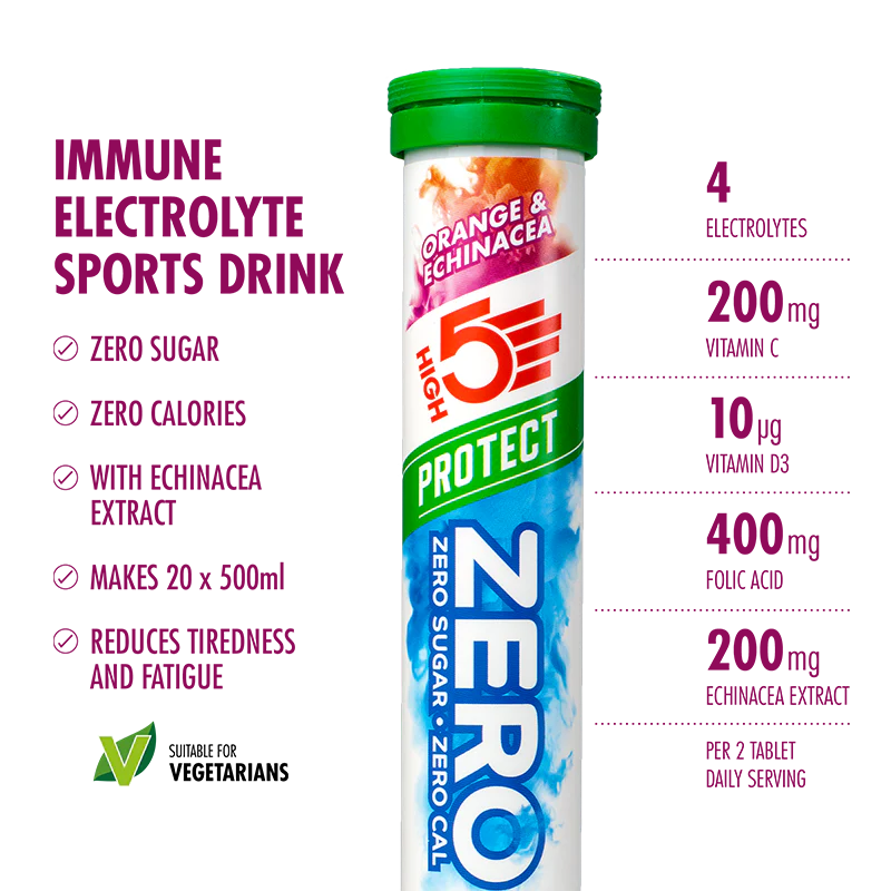 Pack Boisson Anticrampe HIGH5 ZERO VARIETY PACK (3x Tube de 20 Pastilles) Fruits Rouge Cafeine/Citron/Orange