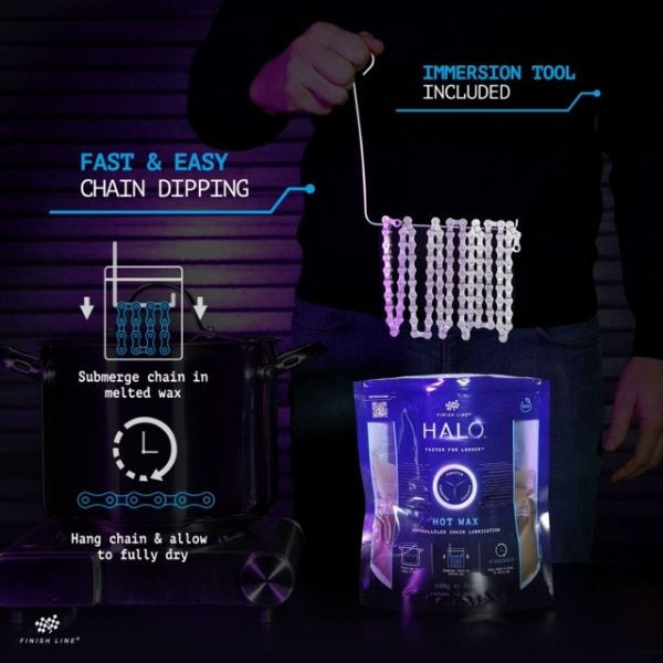 Lubrifiant pour Chaîne FINISH LINE HALO WAX Cire chaude en granulés (600 g)