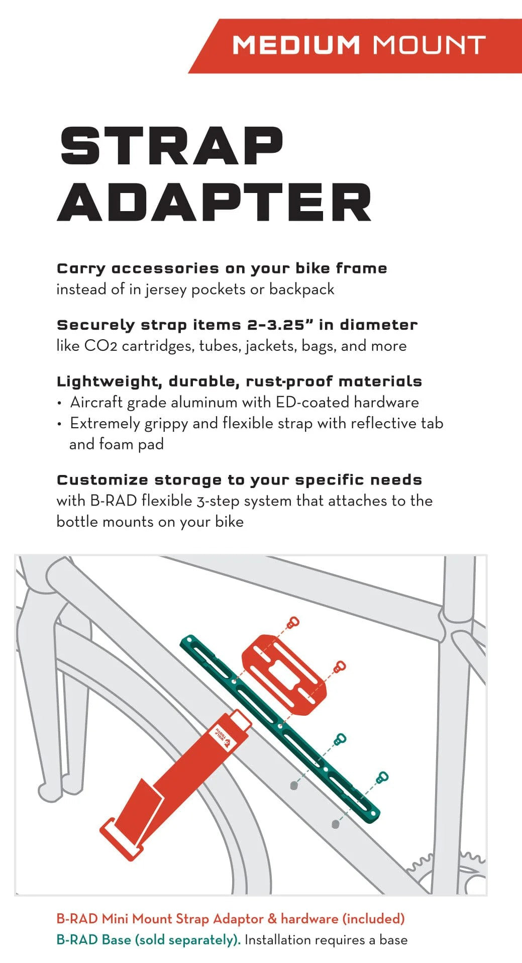 Sangle de Cadre et support WOLF TOOTH B-RAD Medium