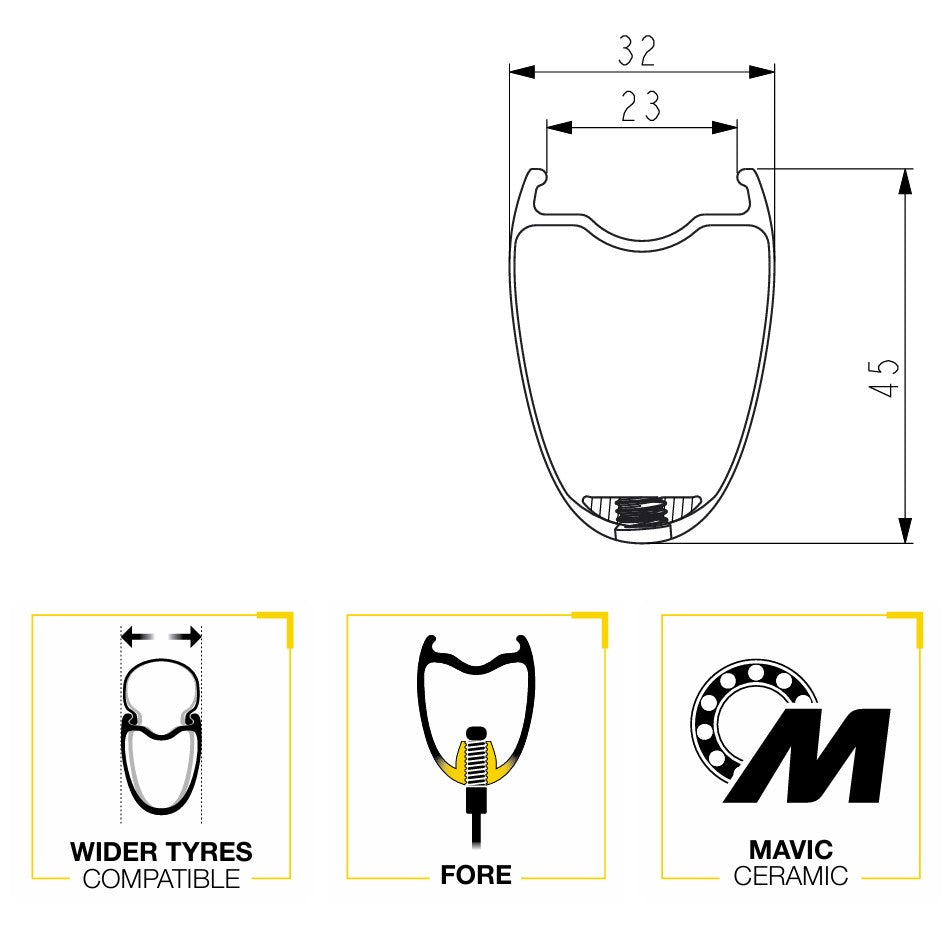 Paire de Roues MAVIC COSMIC SLR 45 DISC Tubeless Ready (Center Lock) 2025