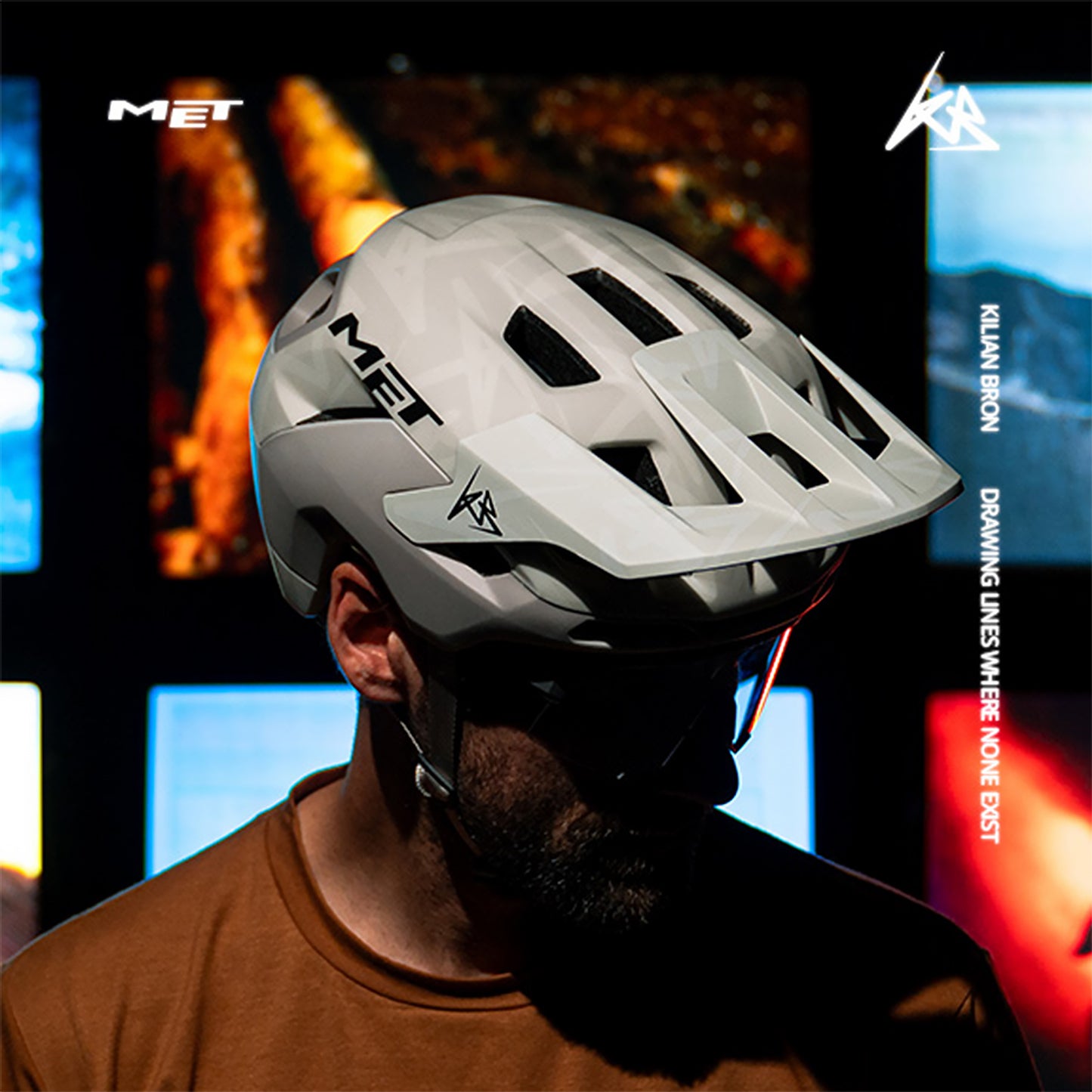Casque VTT MET REVO MIPS KILIAN BRON LIMITED EDITION Ecru/Gris