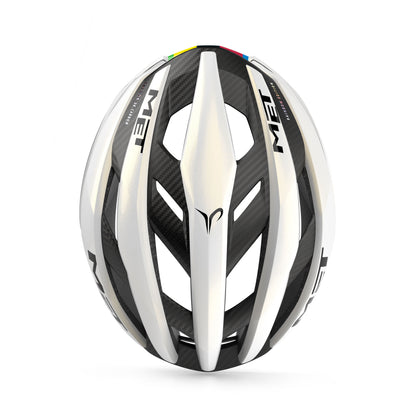 Casque Route MET TRENTA 3K CARBON - Edition Limitée Tadej Pogacar World Champion Rainbow