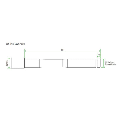 Axe de Roue Avant HOPE pour Fourche OHLINS RXF34/RXF36/RXF38 Argent
