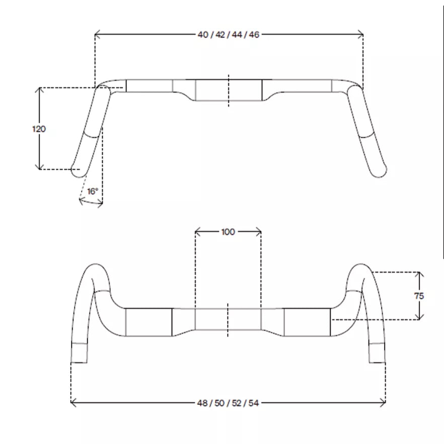 Cintre DEDA SUPERZERO GRAVEL ALU 16° POB Finish