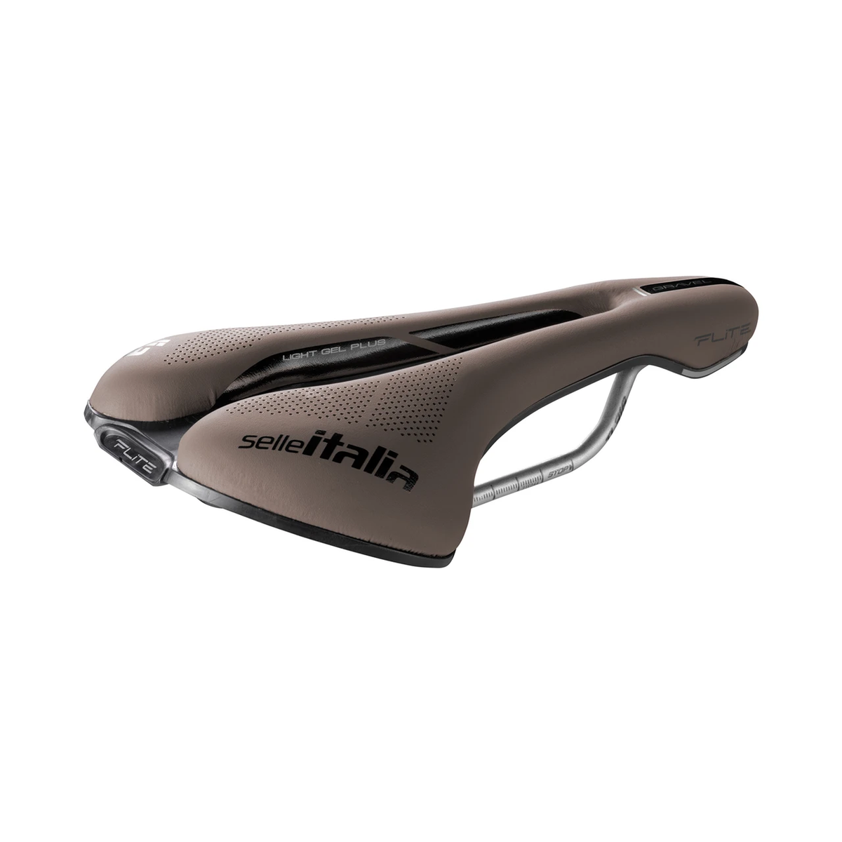 Selle SELLE ITALIA FLITE BOOST GRAVEL SUPERFLOW L3 Rails TI 316 Marron — vue trois quarts coloris marron L3