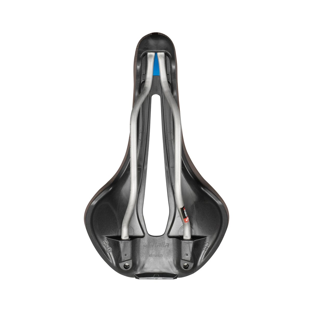 Selle SELLE ITALIA FLITE BOOST GRAVEL SUPERFLOW L3 Rails TI 316 Marron — vue de dessous et rails Ti316 L3