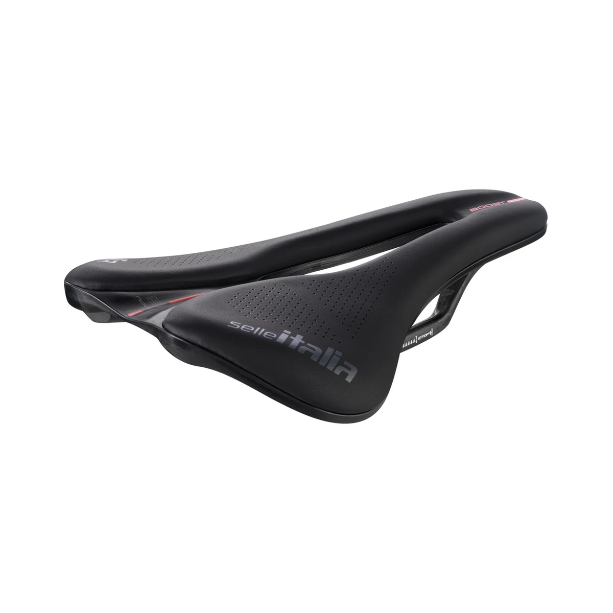 Selle SELLE ITALIA NOVUS EVO BOOST SUPERFLOW L KIT CARBONIO L Rails Carbone Noir — vue trois quarts