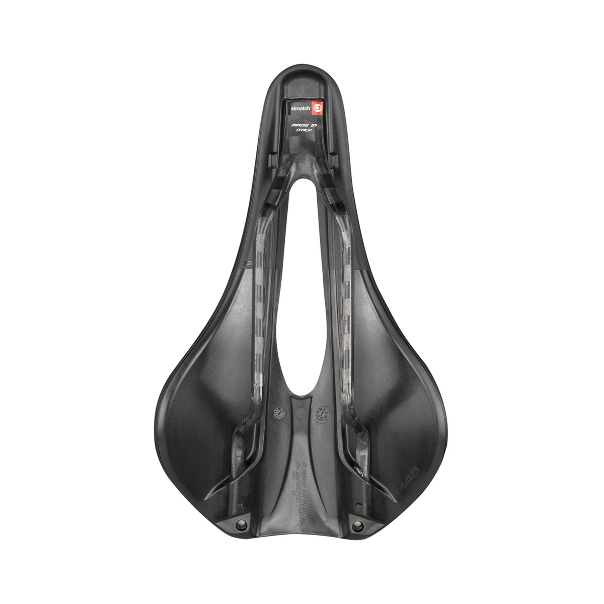 Selle SELLE ITALIA NOVUS EVO BOOST SUPERFLOW L KIT CARBONIO L Rails Carbone Noir — vue de dessous