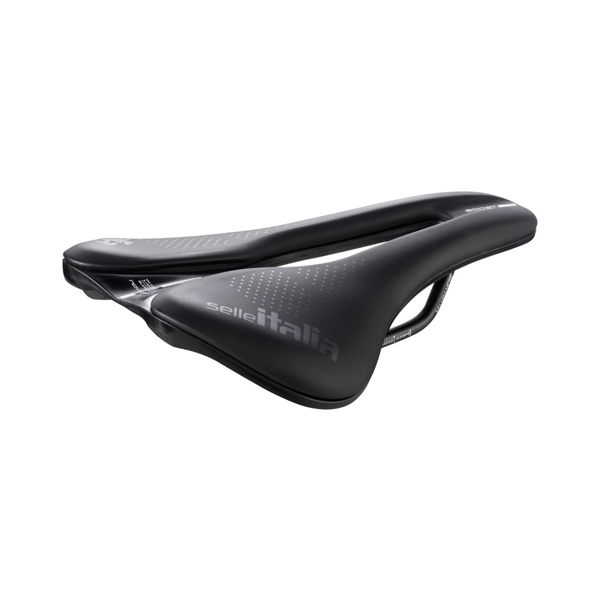 Selle SELLE ITALIA NOVUS EVO BOOST SUPERFLOW L Rails Manganèse Noir — vue trois quarts