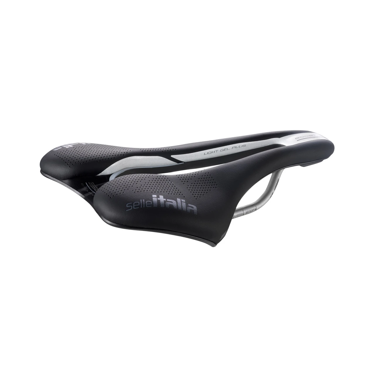 Selle SELLE ITALIA SLR BOOST ENDURANCE SUPERFLOW S Rails Ti316 Noir — vue trois quarts