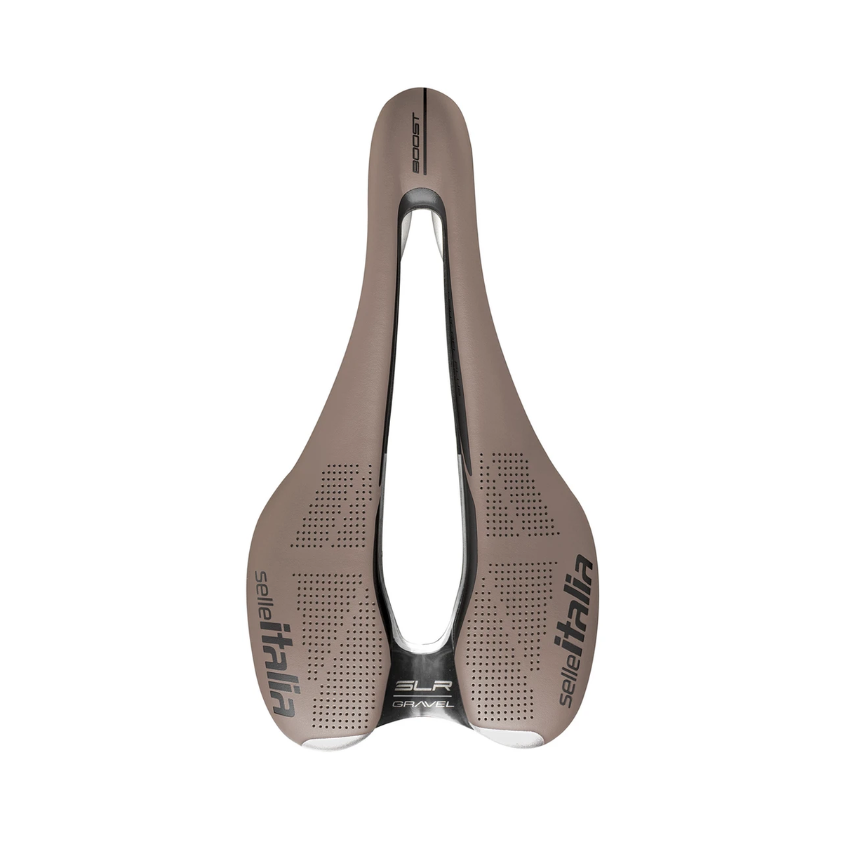 Selle SELLE ITALIA SLR BOOST GRAVEL SUPERFLOW S Rails TI316 Marron — vue de dessus coloris marron S3
