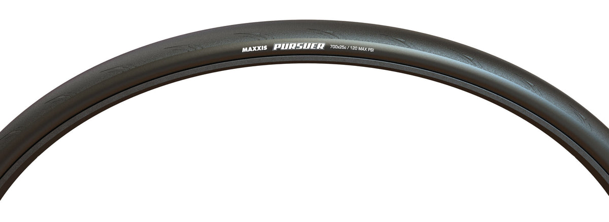 Pneu MAXXIS PURSUER noir — vue de profil et marquages