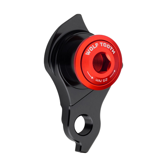 Patte de Dérailleur WOLFTOOTH UDH Rouge — vue produit sur fond blanc