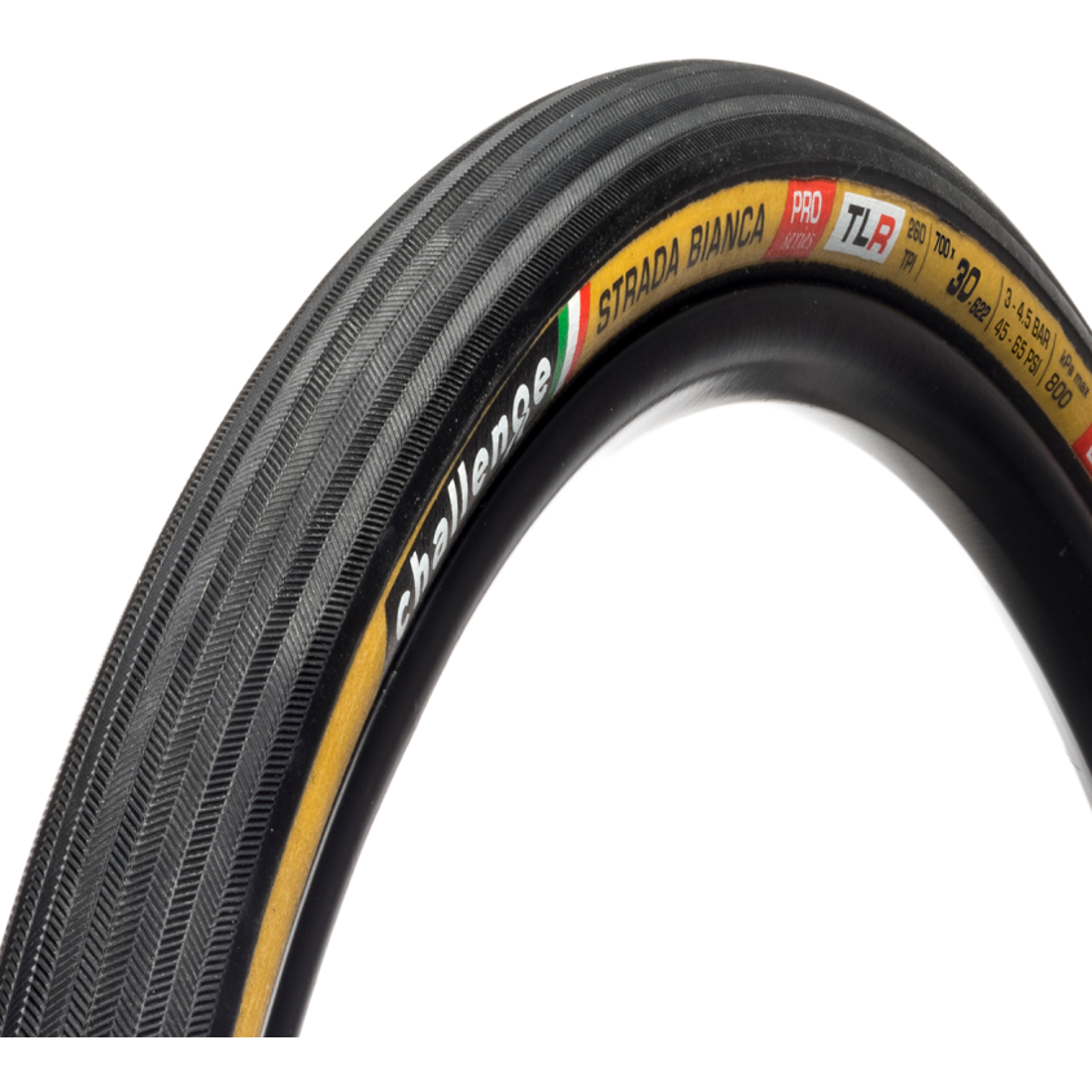 Pneu CHALLENGE STRADA BIANCA 700x30c Tubeless Ready Beige