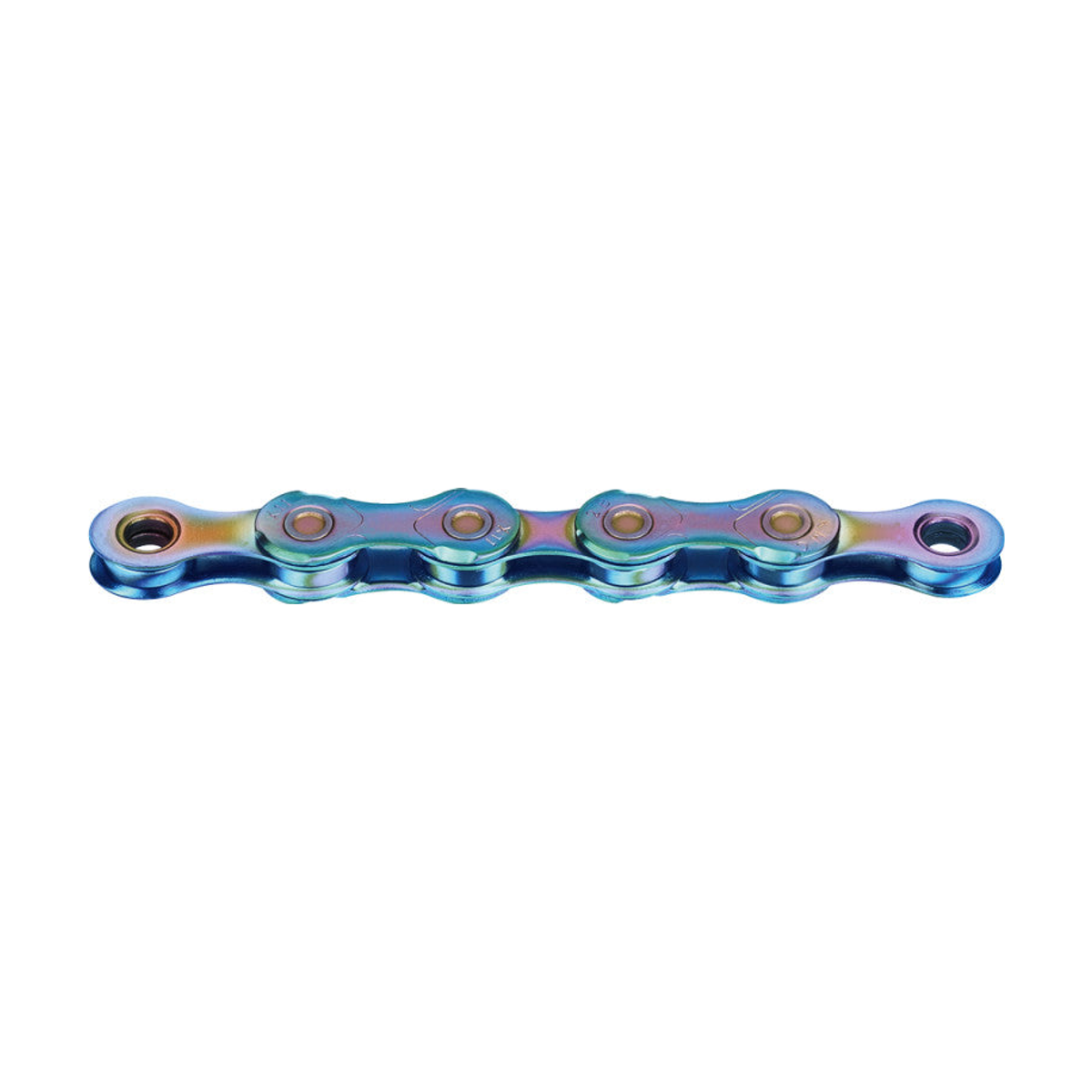 Chaîne 11V KMC X11 Bleu Aurore Ciré — photo produit sur fond blanc