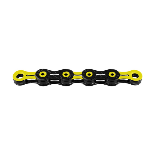 Chaîne 11V KMC DLC11 Noir/Jaune — photo produit sur fond blanc