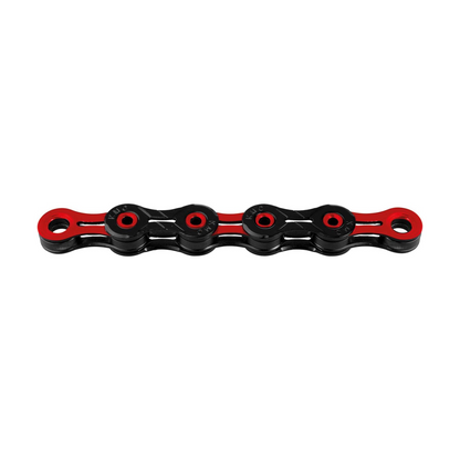 Chaîne 10V KMC DLC10 Noir/Rouge — photo produit sur fond blanc