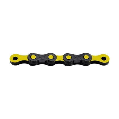 Chaîne 12V KMC DLC12 Noir/Jaune — photo produit sur fond blanc