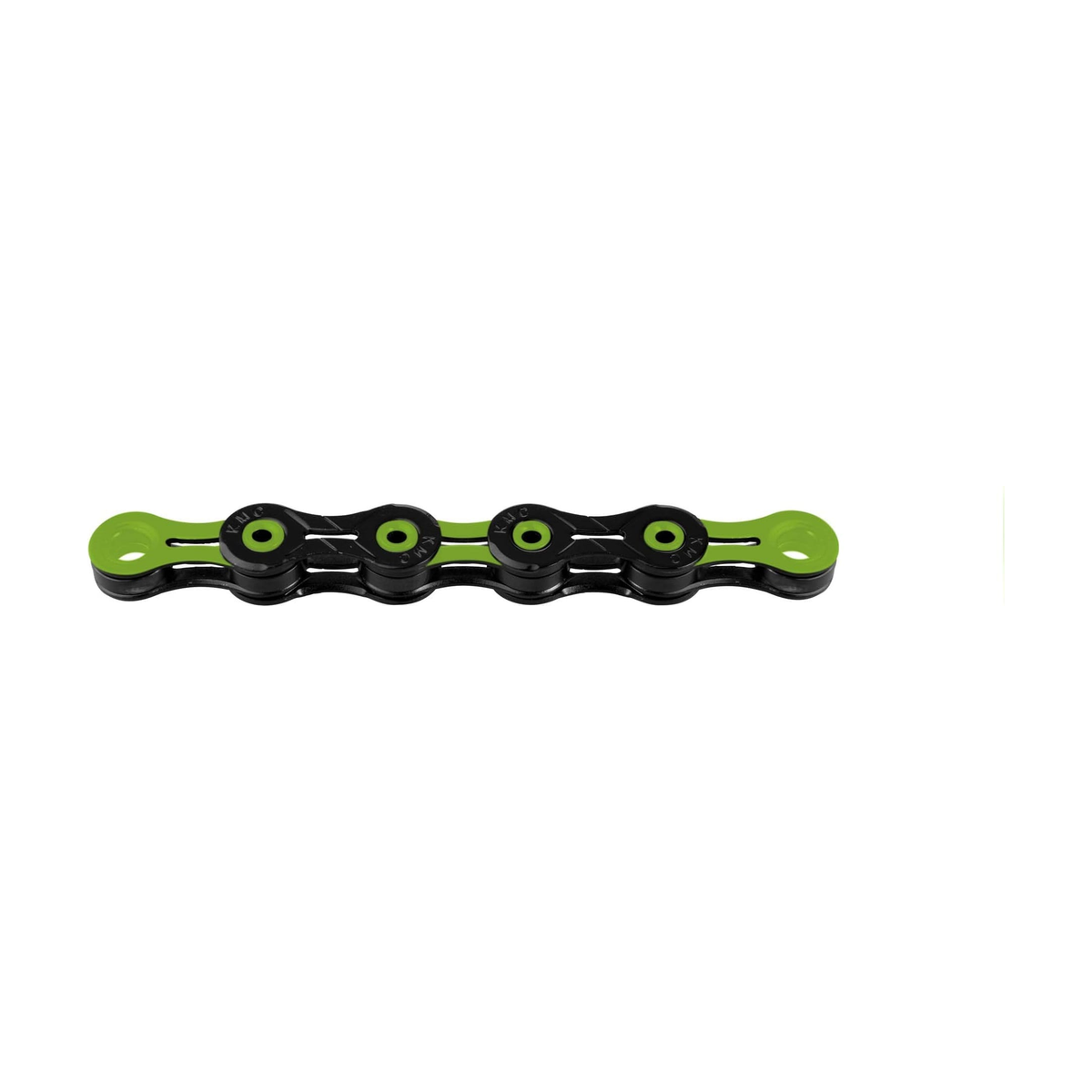 Chaîne 10V KMC DLC10 Noir/Vert — photo produit sur fond blanc
