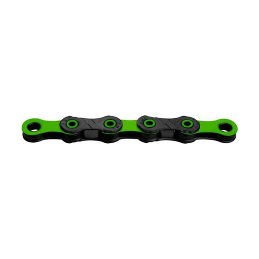 Chaîne 12V KMC DLC12 Noir/Vert — photo produit sur fond blanc