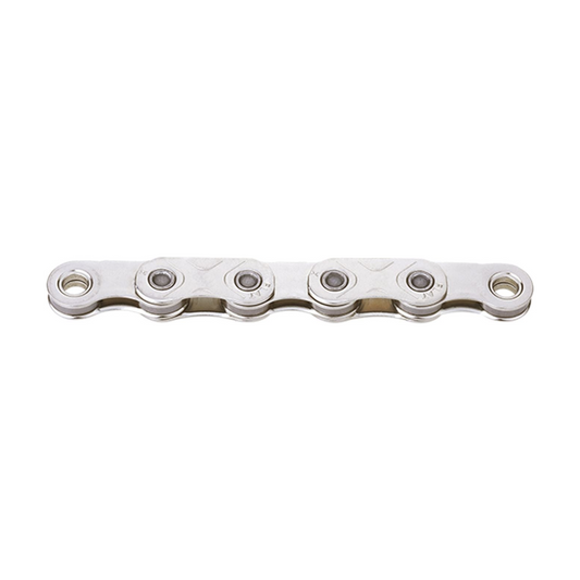 Chaîne 12/13V KMC X FLAT Waxed Argent — photo produit sur fond blanc