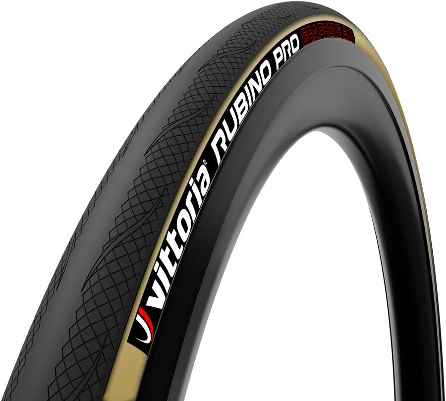 Pneu VITTORIA RUBINO PRO Graphene G2.0 TubeType Beige — vue de trois-quarts