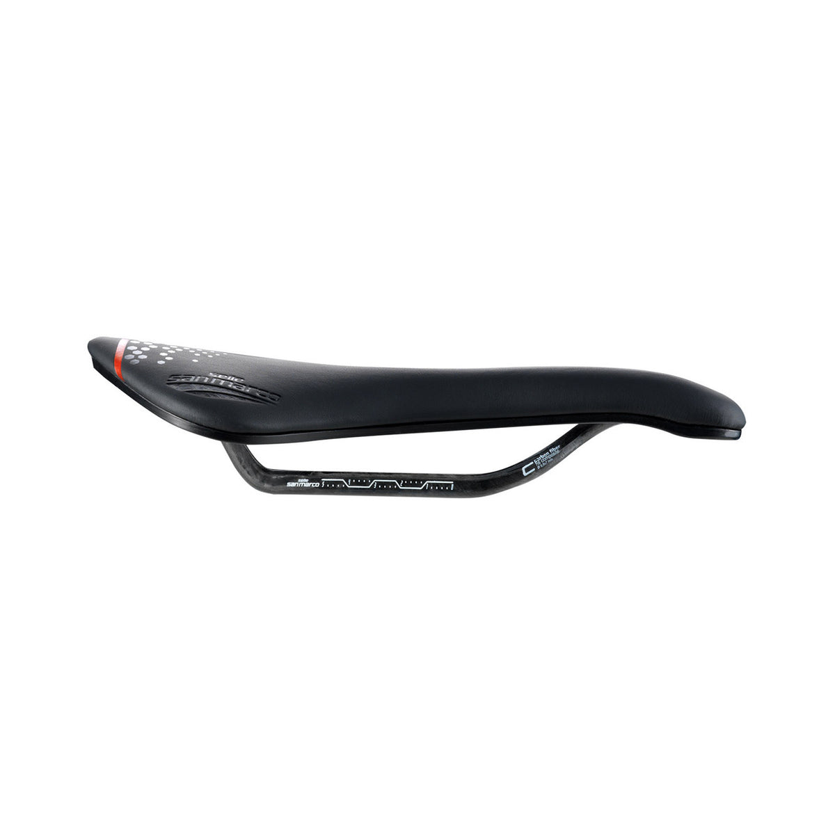 Selle SAN MARCO ASPIDE SHORT OPEN-FIT CARBON FX WIDE Rails Carbone — vue complémentaire