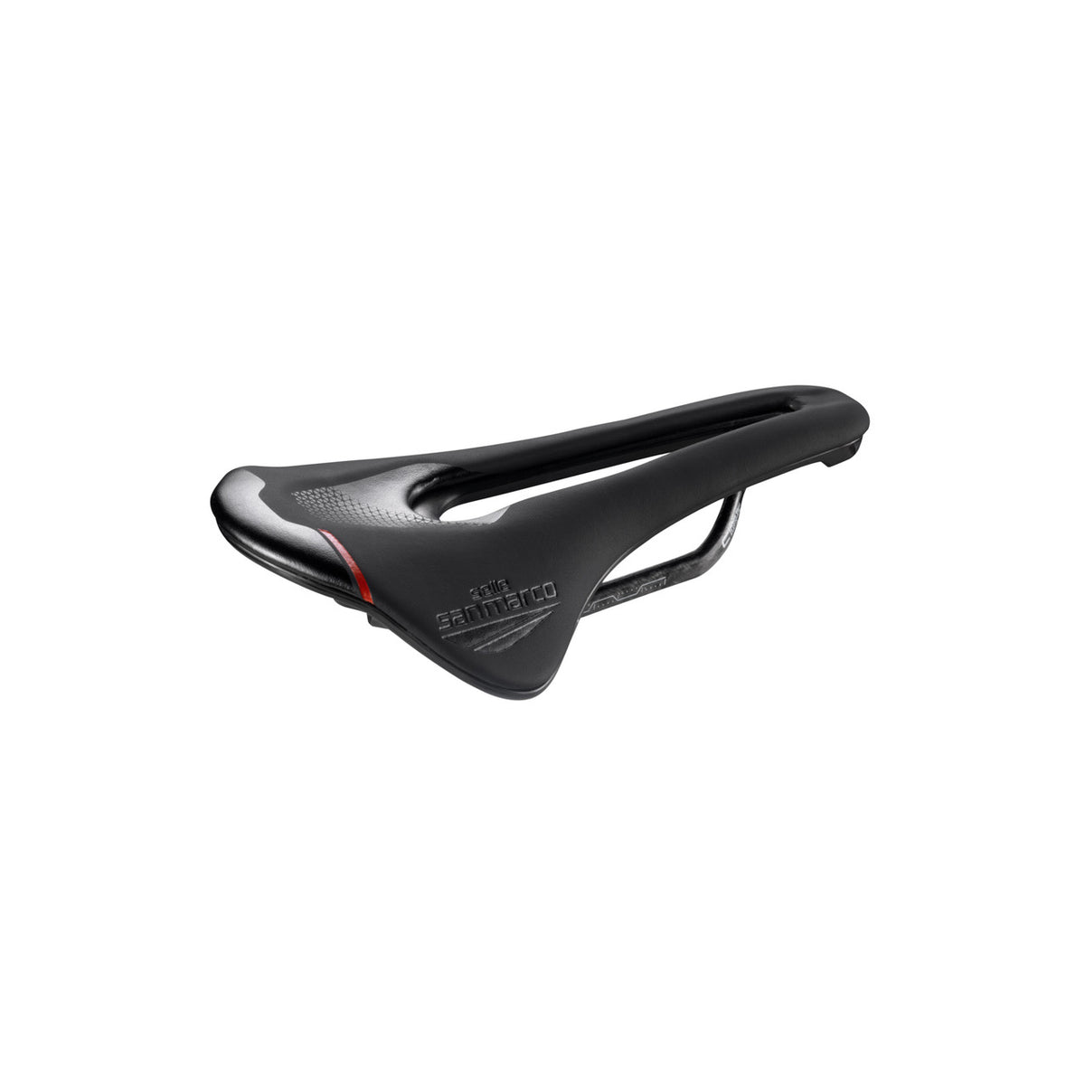 Selle SAN MARCO SHORTFIT 2.0 OPEN-FIT CARBON FX Wide Rails Carbone — vue complémentaire