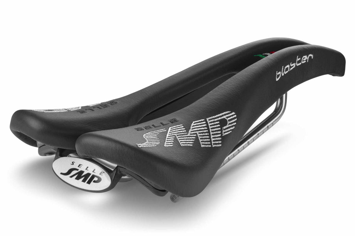 Selle SMP BLASTER Rails Inox — vue trois quarts arrière