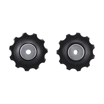 Galets de Dérailleur Arrière 10V SHIMANO DEORE M6000 pour Chape Longue Noir — pièce sur fond blanc