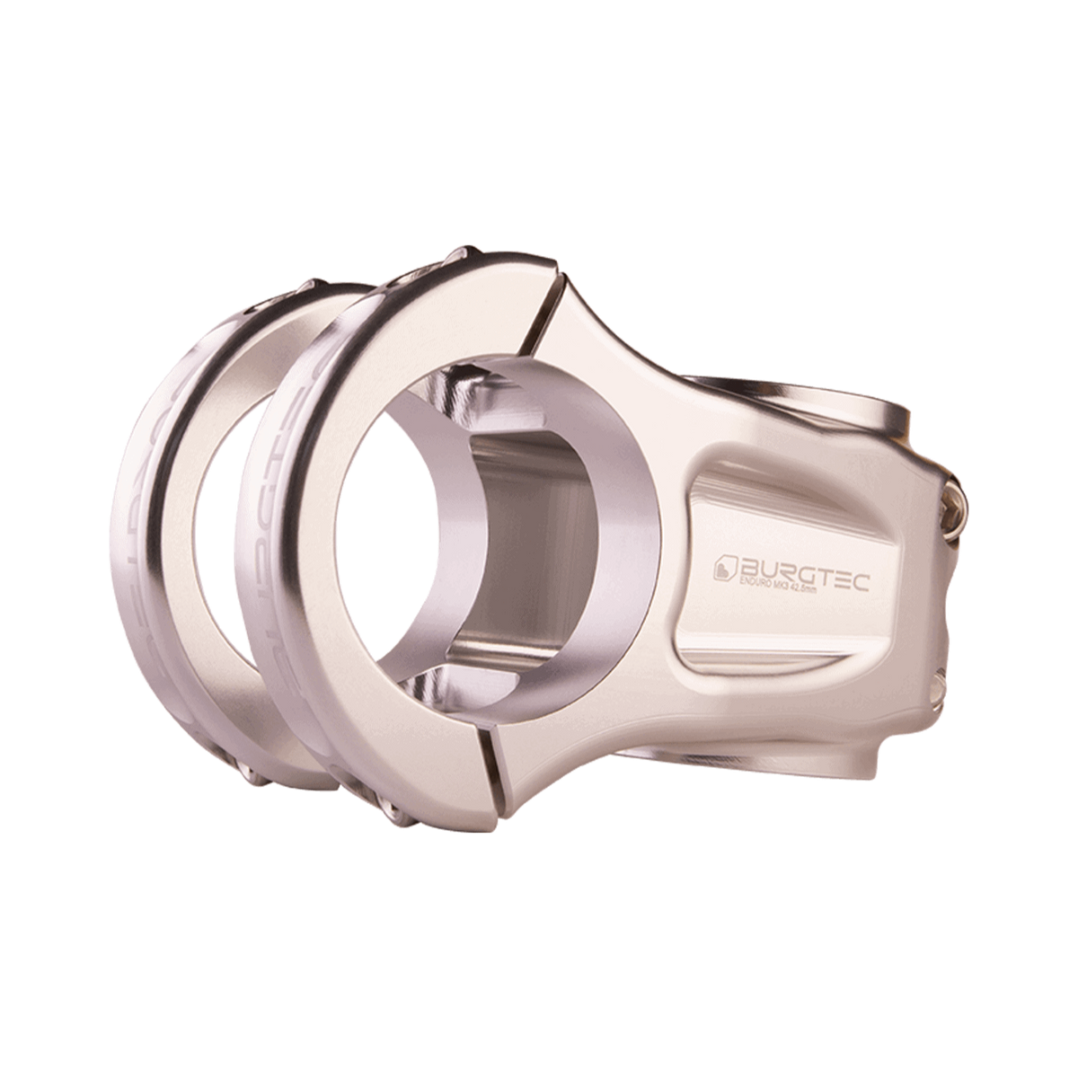 Potence BURGTEC ENDURO MK3 Argent — vue principale sur fond blanc