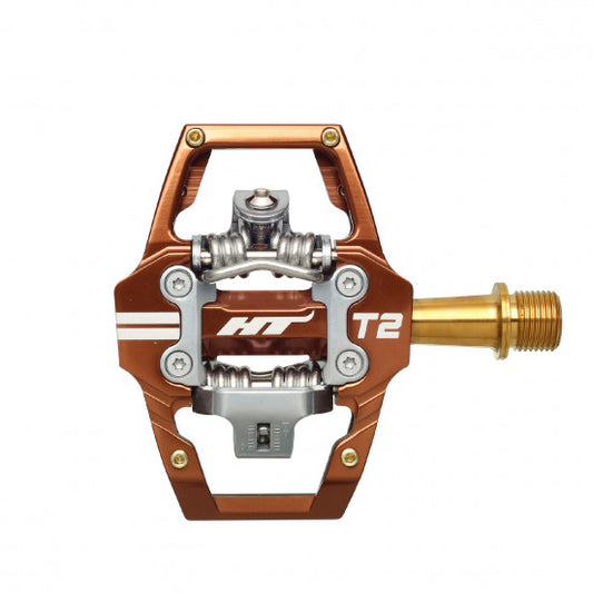 Pédales HT COMPONENTS ENDURO T2T Titane Bronze