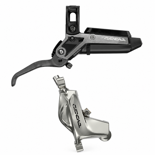 Frein SRAM CODE ULTIMATE STEALTH Plaquettes Métalliques — levier et étrier sur fond blanc