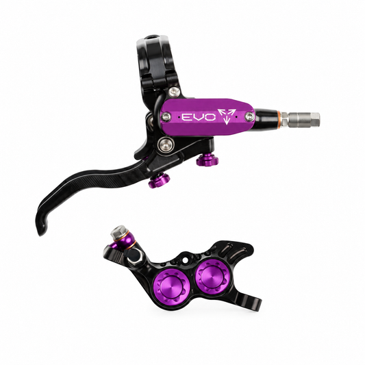 Frein HOPE TECH 4 EVO GR4 Noir/Violet — levier et étrier sur fond blanc