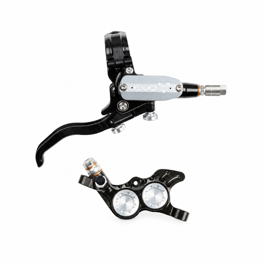 Frein HOPE TECH 4 EVO GR4 Noir/Argent — levier et étrier sur fond blanc