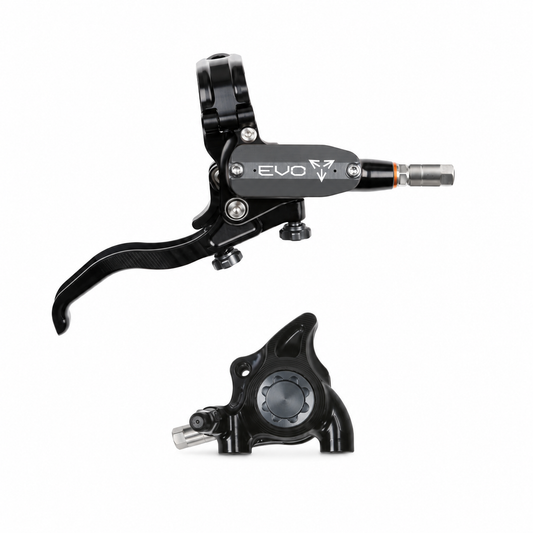Frein HOPE TECH 4 EVO X2 FM Noir/Fumé — levier et étrier sur fond blanc