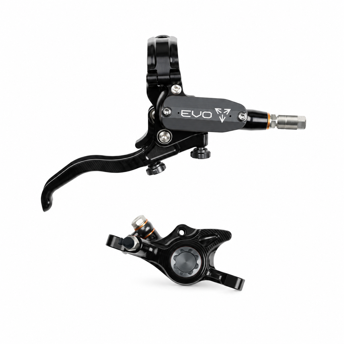 Frein HOPE TECH 4 EVO X2 PM Noir/Fumé — levier et étrier sur fond blanc