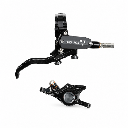 Frein HOPE TECH 4 EVO X2 PM Noir/Fumé — levier et étrier sur fond blanc