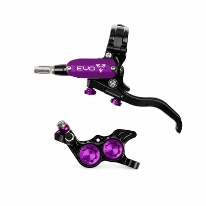 Frein HOPE TECH 4 EVO GR4 Noir/Violet — levier et étrier sur fond blanc