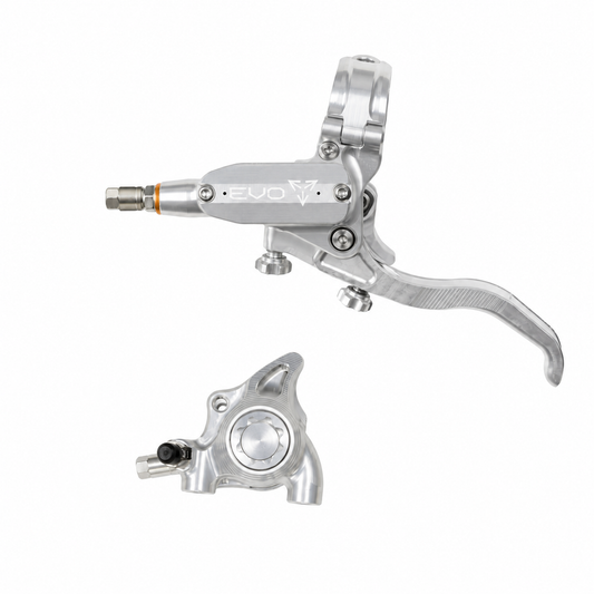 Frein HOPE TECH 4 EVO X2 FM Argent/Argent — levier et étrier sur fond blanc