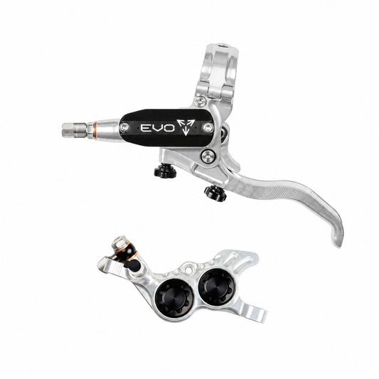 Frein HOPE TECH 4 EVO GR4 Argent/Noir — levier et étrier sur fond blanc