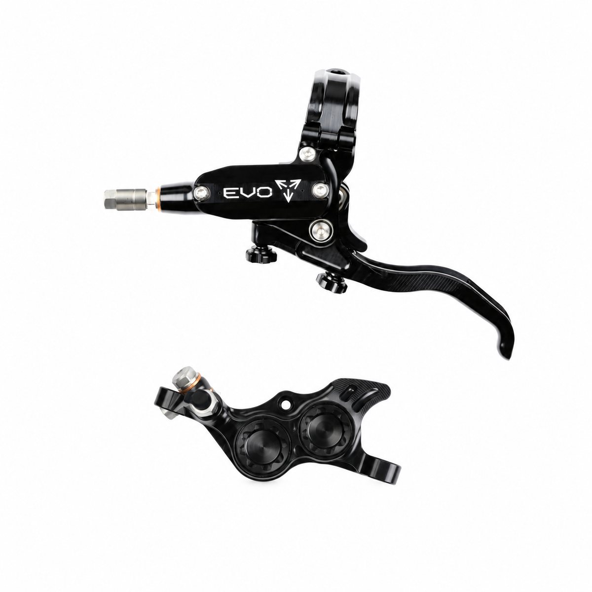 Frein HOPE TECH 4 EVO TR4 Noir/Noir — levier et étrier sur fond blanc