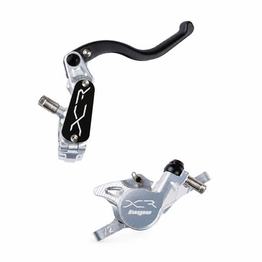 Frein HOPE XCR PRO X2 PM Argent — levier et étrier sur fond blanc