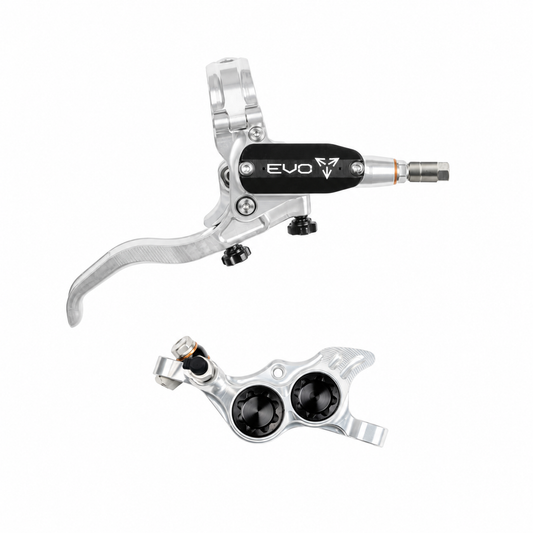 Frein HOPE TECH 4 EVO TR4 Argent/Noir — levier et étrier sur fond blanc