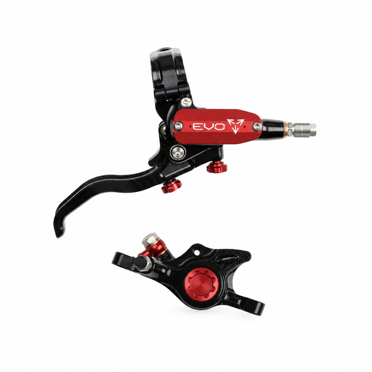 Frein HOPE TECH 4 EVO X2 PM Noir/Rouge — levier et étrier sur fond blanc