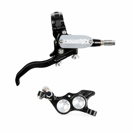 Frein HOPE TECH 4 EVO TR4 Noir/Argent — levier et étrier sur fond blanc