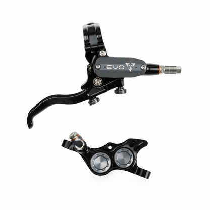 Frein HOPE TECH 4 EVO TR4 Noir/Fumé — levier et étrier sur fond blanc