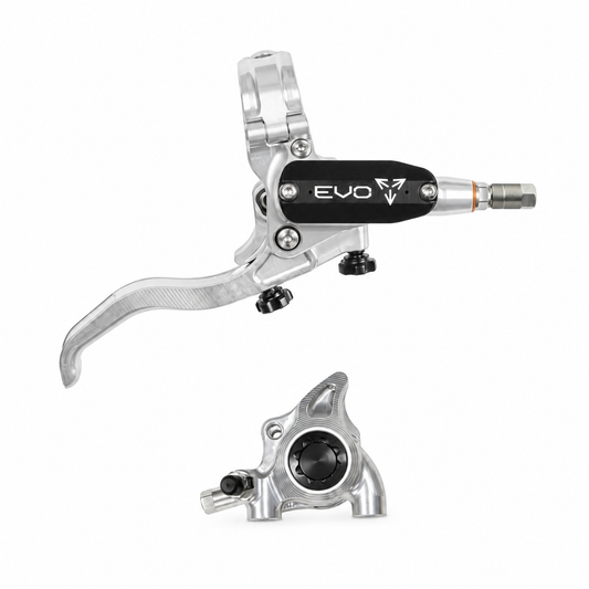 Frein HOPE TECH 4 EVO X2 FM Argent/Noir — levier et étrier sur fond blanc