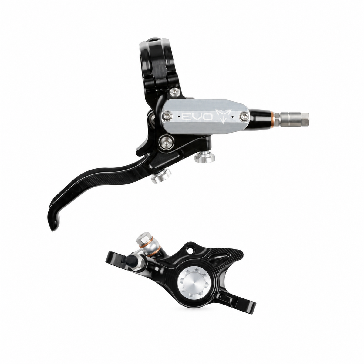 Frein HOPE TECH 4 EVO X2 PM Noir/Argent — levier et étrier sur fond blanc