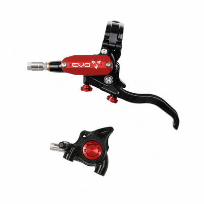 Frein HOPE TECH 4 EVO X2 FM Noir/Rouge — levier et étrier sur fond blanc
